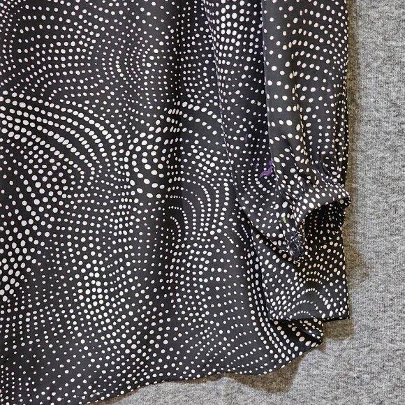 Premise Blouse Woman Size 3X Black White Polka Dot Balloon Sleeve‎ Pullover Top - Picture 9 of 16